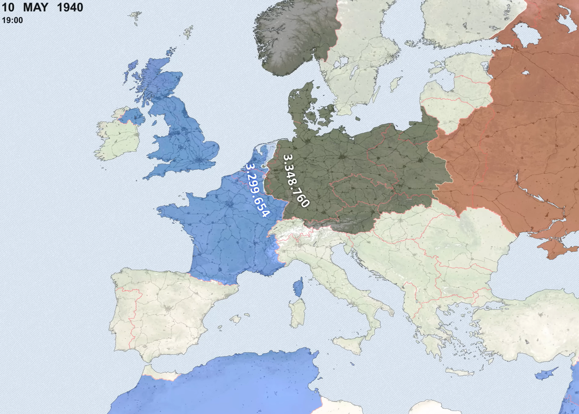 May 10 Post Invasion Europe Map